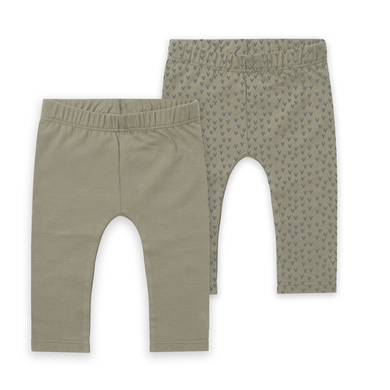 Image of LITTLE Leggings Savannah 2-pack olive / heart059