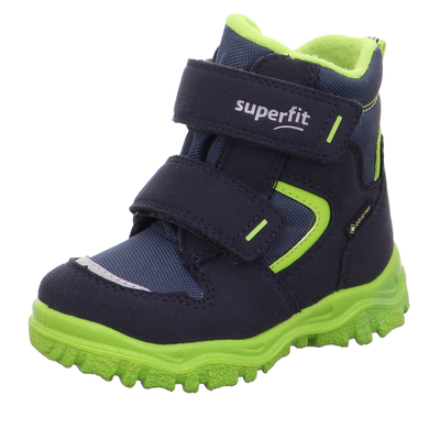 superfit Bottes enfant scratch Husky bleu/vert largeur moyenne
