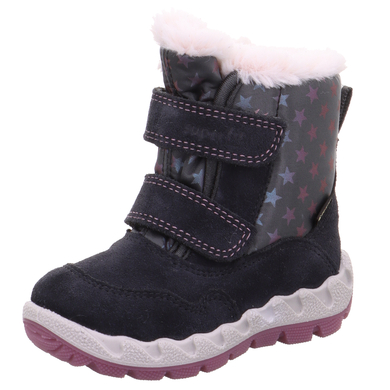 superfit Bottes enfant scratch Icebird gris/rose largeur moyenne