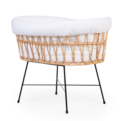 Image of CHILDHOME Culla in rattan con gambe in metallo con materasso e nido inclusi059