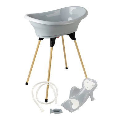 Thermobaby® Set de bain enfant baignoire Vasco 5en1, grey charm