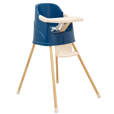 Thermobaby® Chaise haute enfant évolutive Youpla 2en1 bois, ocean blue