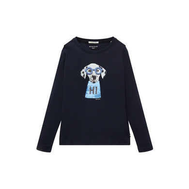 TOM TAILOR T-shirt manches longues dalmatien bleu capitaine ciel