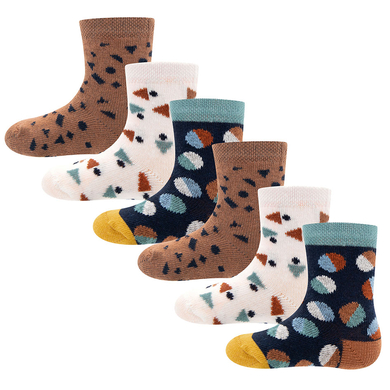 Ewers Chaussettes bébé mélange motifs encre/lait lot de 6