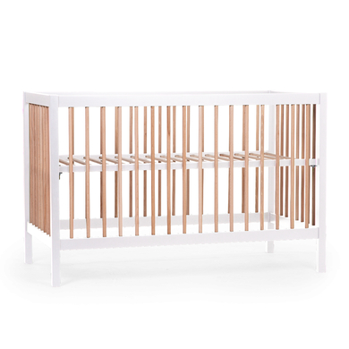CHILDHOME Lit à barreaux 97 bois blanc/naturel 60x120 cm