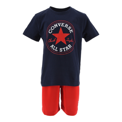 Levně Converse Sada trička a šortek modrá/červená