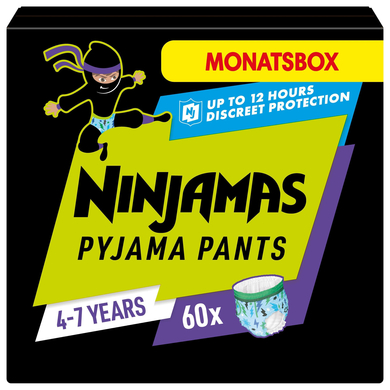 Levně NINJAMAS Pyjama Pants MÄ›sĂ­ÄŤnĂ­ box pro chlapce, 4-7 let, 60 kusĹŻ