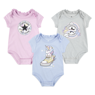 Converse Lot de 3 bodies violet/bleu/gris