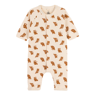 Petit Bateau Combinaison pyjama bébé longue imprimée hiboux coton blanc avalanche écureuil