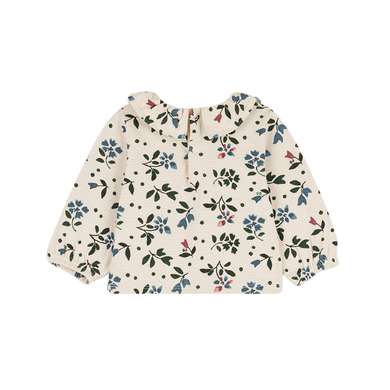 Petit Bateau Blouse bébé manches longues imprimée gaze de coton blanc avalanche