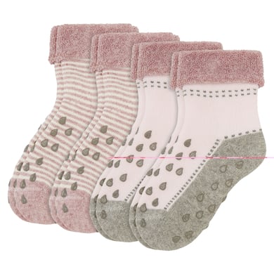 Camano Baby ABS Calzini antiscivolo, 4 paia,chalk pink mix
