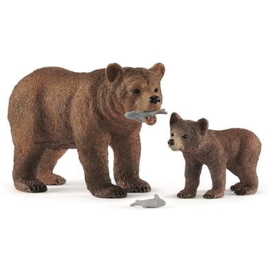 schleich ® Grizzlybjörn mamma med unge 42473