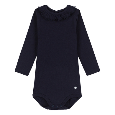 Image of Petit Bateau Body a maniche lunghe blu fumo059