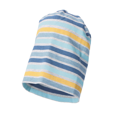 Sterntaler Bonnet Slouch rayé bleu moyen