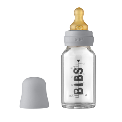 Levně Bibs Baby Bottle sklenÄ›nĂˇ lĂˇhev 110 m, Cloud
