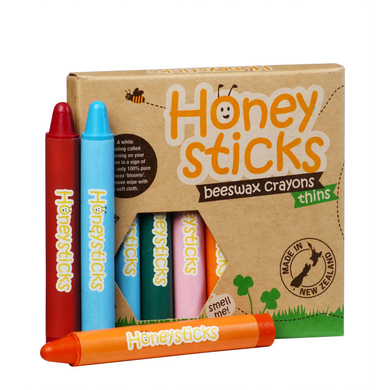 Honeysticks Crayons gras cire abeilles fines 8 pièces