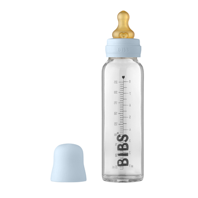 BIBS Biberon Complete Set verre 225 ml, fleur bleue