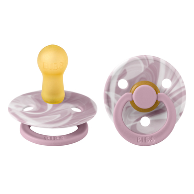BIBS® Sucettes Colour Tie Dye - Heather et White 6-18 mois 2 pcs