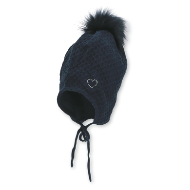 Image of Sterntaler Cappello pom pom con cuore di strass marine059