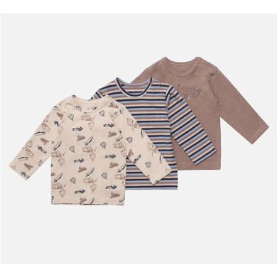 Hust & Claire T-Shirt långärmad 3-paket Albert Deer Brown Melange