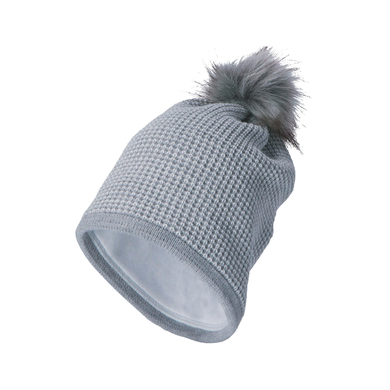 Sterntaler Cappello pom pom effetto glitter argento melange