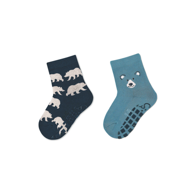 Sterntaler Lot de deux chaussettes ABS Hélicoptère et véhicule bleu mélangé