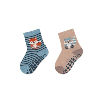 Sterntaler Chaussettes ABS double pack renard et animal de la forêt bleu