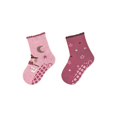 Sterntaler Chaussettes ABS pack double sorcière et étoiles roses mélangées