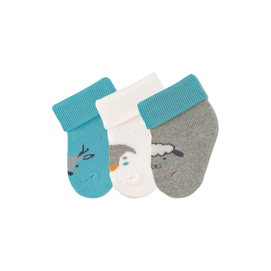 Levně Sterntaler První dětské ponožky 3-pack Moose Light Turquoise