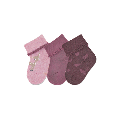 Sterntaler Chaussettes bébé pack de 3 chevreuils roses mélangés