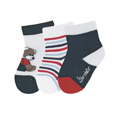 Sterntaler Lot de 3 chaussettes pour bébé Ours marine