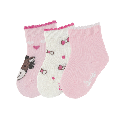 Sterntaler Baby strumpor 3-pack Pony rosa