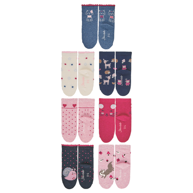 Sterntaler Strumpor box med 7 rosa melange
