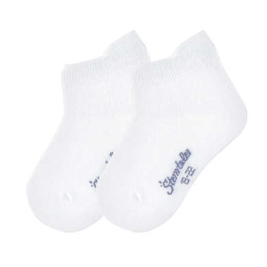 Sterntaler Lot de deux chaussettes de sneakers unies blanches