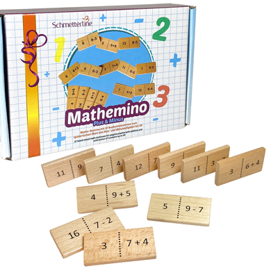 Schmetterline Domino de maths en bois - MATHEMINO (PLUS/MINUS)