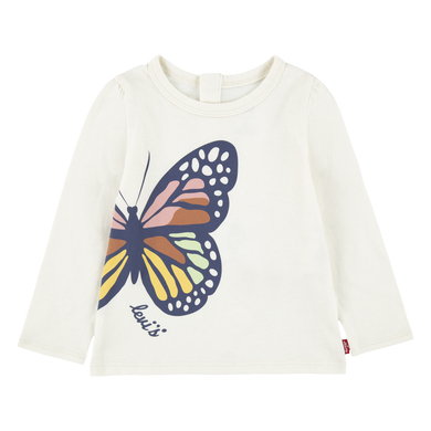 Image of Levi's® Maglia a maniche lunghe, bianca con farfalla059