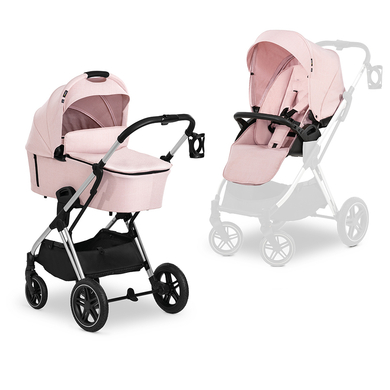 hauck Poussette duo combinée 2en1 Vision X Set argenté mélange rose