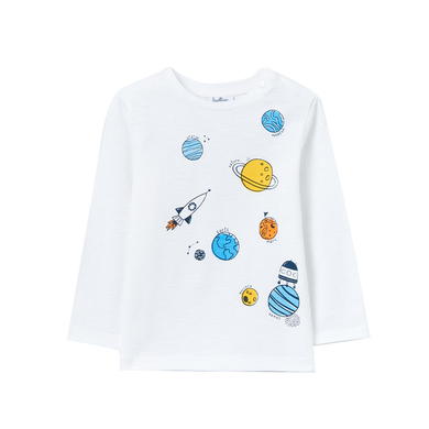 Image of OVS Maglia a maniche lunghe Space - bianco con pianeti059