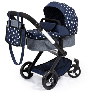 bayer Design Kombi-Puppenwagen Xeo Blau mit Sterne 17015AA