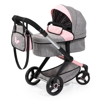 bayer Design Poussette de poupée combinée Xeo Gris/Rose