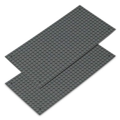 Katara Set de 2 plaques de construction 12x25cm / 16x32 pins, gris foncé