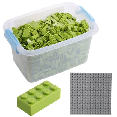 Katara Blocs de construction - 520 pièces avec boîte et plaque de base, vert clair