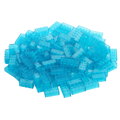 Katara Blocs de construction - 120 pièces 4x2 transparent-bleu