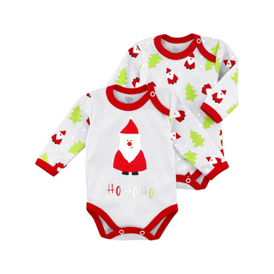 Baby Sweets 2 Bodys Langarm HoHoHo rot grau