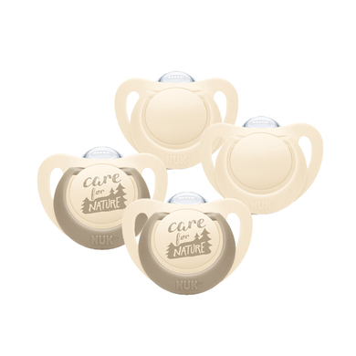 NUK for Nature Ciuccio in silicone, 6-18 mesi, beige, 4 pezzi
