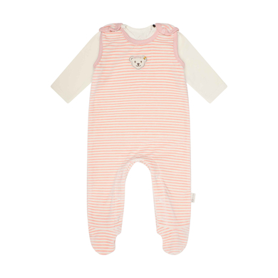 Steiff Romper set med ränder Silver rosa