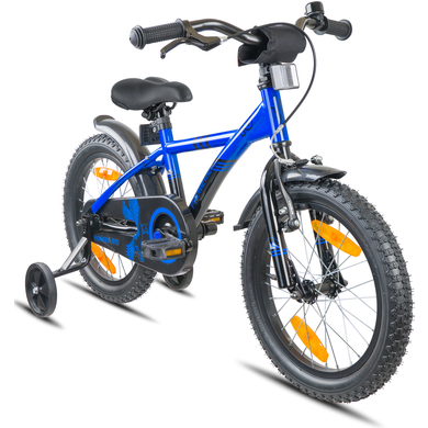 Image of PROMETHEUS BICYCLES ® Bicicletta per bambini 16,con rotelle - blu/nero