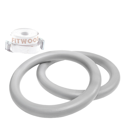 Levně Fitwood Gymnastické kruhy ULPU, šedé - bílé pásky
