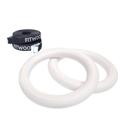 Levně Fitwood Gymnastické kruhy ULPU MINI, bříza bílá voskovaná - černé pásky
