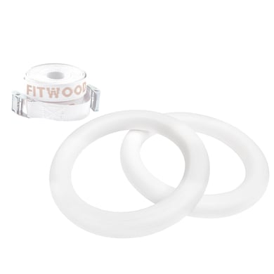 Fitwood Anneaux de gymnastique ULPU MINI, blanc - sangles blanches